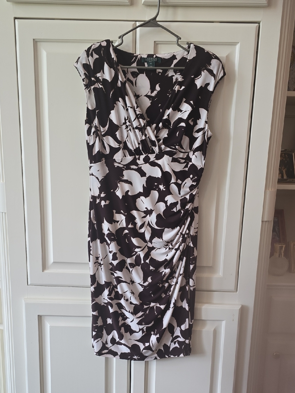 Ralph Lauren Brown and White Floral Midi Dress